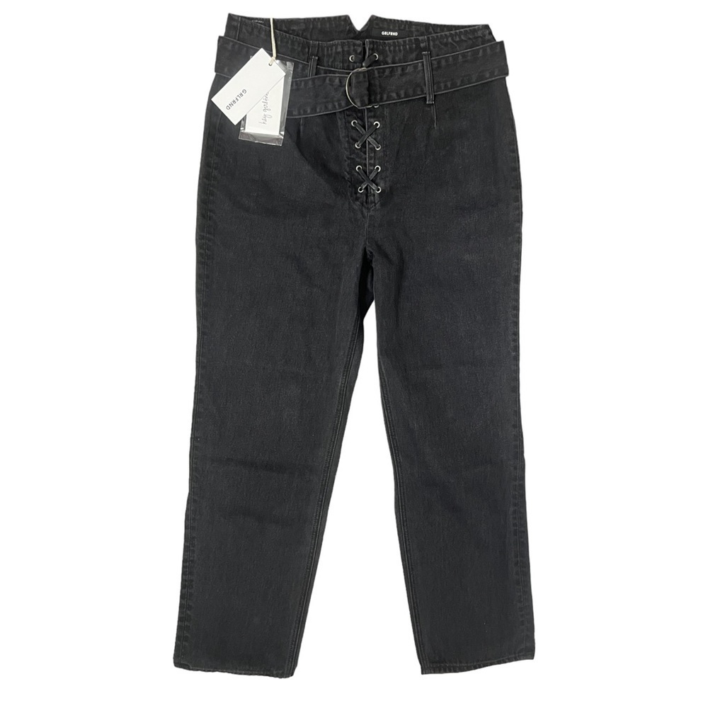 GRLFRND Solange Grommet Lace Up With Belt Black Jeans - Size 31
